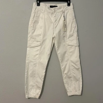 全新带标签 Sanctuary Rebel Standard Rise Cargo 慢跑裤,白色,女式 26 码。 — 第 1/4 张图片