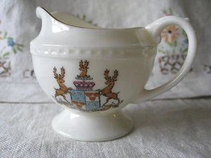 Souvenir Creamer Mallaig Scotia Gold Decorated White Porcelain UK WH & Col G&A - Picture 1 of 10