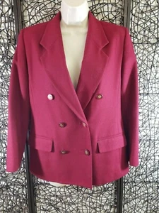 PENDLETON WOMENS WOOL 2 BUTTON BLAZER SIZE 4 PETITE LINED PADDED SHOULDERS RED - Picture 1 of 7