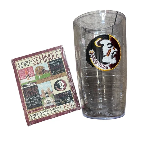 Glory Haus FSU Florida State Magnet and Seminole 16 oz. Tervis Tumbler Cup NEW Cover