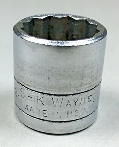 S-K Wayne Tools 45122- 11/16" Chrome Socket 3/8" Drive 12 Point USA SK Tools Sk - Bild 1 von 12