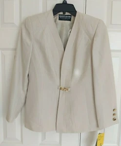 Herbert Grossman Cynthia Sobel Blazer Beige Jacket Coat Suit Sz 6 Saks Fifth NEW - Picture 1 of 9
