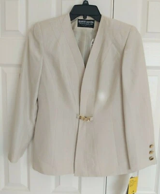 Herbert Grossman Cynthia Sobel Blazer Beige Jacket Coat Suit Sz 6 Saks Fifth NEW - Image 1 of 4