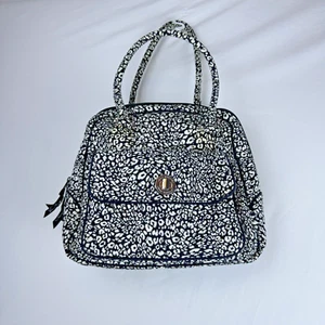 2016 Vera Bradley Zip Handbag Camocat Black & White Tan Quilted - Picture 1 of 11