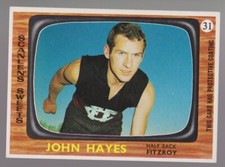 1967 Scanlens No 31 John Hayes Fitzroy Lions Near Mint Condition