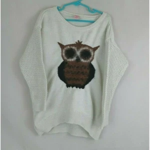 Copper Key White Sweater With Fuzzy Owl Design Girls Size Large 14 - Picture 1 of 6