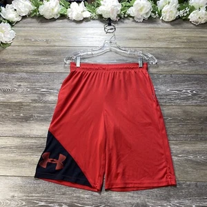 Under Armour Shorts Size Large Youth YLG Loose (28-30” Waist) Sports Red Logo - Picture 1 of 11