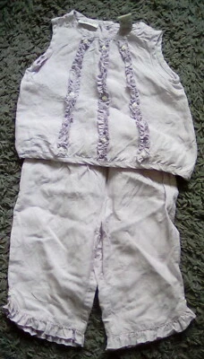 Girls Cherokee Light Purple Tanktop with ruffles and capris size 2T - Image 1 of 4