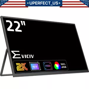 22.0 1440P Super Thin Portable Gaming Monitor USB-C HDMI For Computer PS5 6 Used - Picture 1 of 23