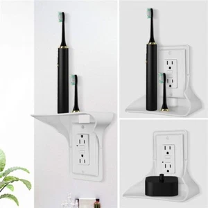 Wall Single Outlet Shelf Vertical Wall Shelf Organizer -Frienda white, - Picture 1 of 2