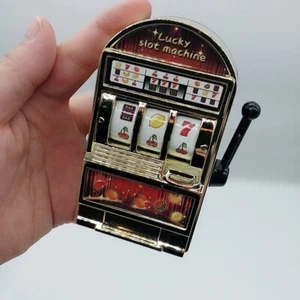 Mini Slot Machine Toy Rotatable Stress Reliever Jackpot Funny Joke - Picture 1 of 15