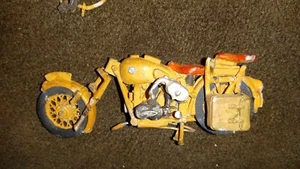 Vintage Miniature RARE 2 seat Cast Iron Antique Broken Motorcycle for parts - Picture 1 of 5