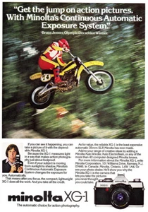 1980 Minolta XG1 Camera: Bruce Jenner, Get the Jump on Action Vintage Print Ad - Picture 1 of 1
