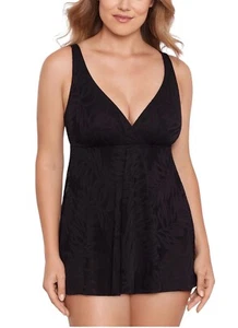 Swim Solutions Womens Size 8 Black Tummy-Control Swim Dress Modest Coverage NWT - Picture 1 of 11