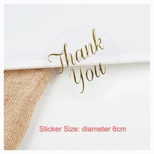 30x Thank You 6cm Craft Clear Seal Stickers Gift Favour Box Invitation Wedding - Picture 1 of 1