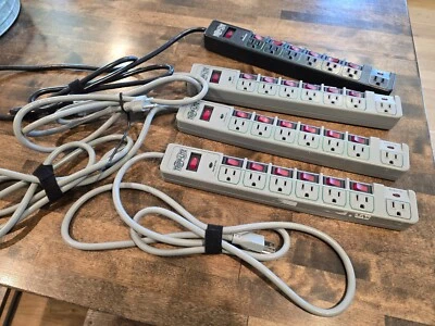 4 Tripp Lite TLP76MSG 7 Outlet Surge Protector Power Strip Individually Control - Image 1 of 4