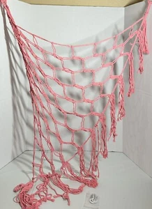 Boho Pink Macrame Toy Hammock for Stuffed Animal with Hooks - Picture 1 of 2