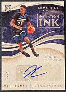 2019-20 Panini Immaculate JARRETT CULVER Initiation Ink RC Autograph SP #27/75