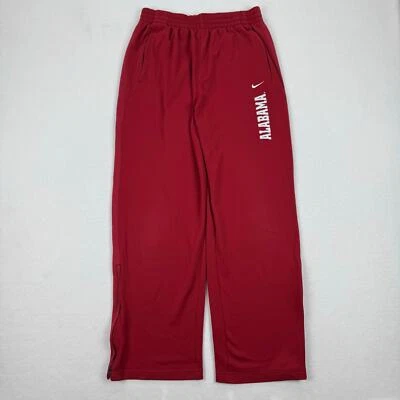 Vintage Nike Alabama Crimson Tide Pants Sz Large Red Elastic Waist Zip Hem NCAA - Image 1 of 4