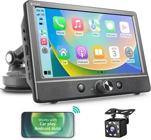 7'' IPS Touch Screen Car Stereo with Bluetooth Compatible with Wireless Carplay - Picture 1 of 6