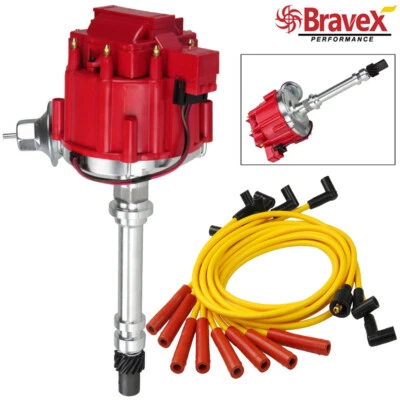 CHVY HEI BBC 454 396 427 Distributor with Spark Plug Wires Kit  SBC 283 305 - Image 1 of 4
