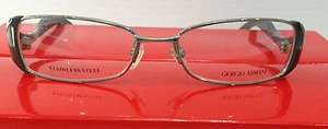 GIORGIO ARMANI GA 639 300 SILVER W/GREEN EYEGLASSES FRAME 51-16-130 - Picture 1 of 4