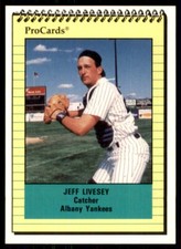 1991 ProCards Jeff Livesey Albany-Colonie Yankees #1011
