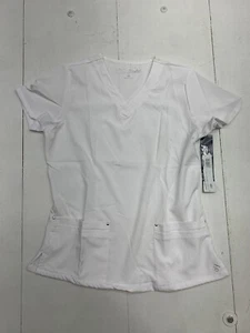 Butter Soft Easy Stretch Womens White Scrub Top Size Small - Picture 1 of 6