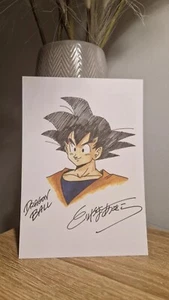 A5 Akira Toriyama Signed Dragon Ball Z Goku Reprint Version 3 - Picture 1 of 1