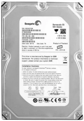 Hard Drive Seagate Barracuda ES ST3500630NS 500GB SATA II 7200RPM 16MB 3.5" Inch - Image 1 of 4