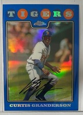 2008 Topps Chrome #151 Curtis Granderson  Blue Refractors Detroit Tigers