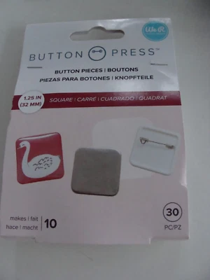 NEW We R Memory Keepers Button Press Inserts Square 1.25" - 30 Pieces #661108 - Image 1 of 4