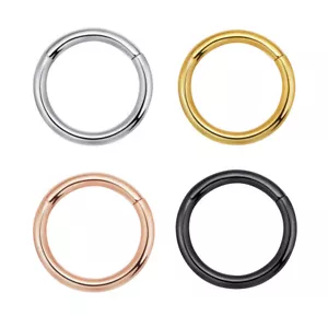 0,8mm TITAN Rose Gold Schwarz Piercing Clicker Hinged Segment Ring Ohr Nase - Bild 1 von 6