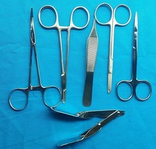 6 PCS SUTURE LACERATION MEDICAL STUDENT SURGICAL INSTRUMENTS SET KIT