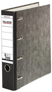 Doppelordner Bankordner Falken, 2x A5 quer, 70 mm, Wolkenmarmor, schwarz - Bild 1 von 2