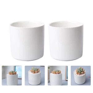 2 Pcs Ceramic Flowerpot Planter Pots for Indoor Plants Home Mini - Picture 1 of 12
