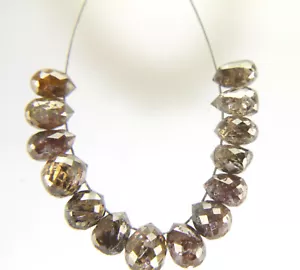 LOTE DE CUENTAS BRIOLETTE DE DIAMANTE EN FORMA DE GOTA MARRÓN COÑAC NATURAL 3,50-4,10 mm - Imagen 1 de 10