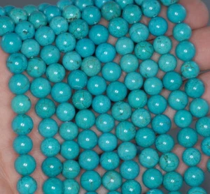 8MM ROUND TURQUOISE HOWLITE GEMSTONE LOOSE BEADS 15.5" - Picture 1 of 4
