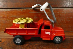 Vintage 1960's Buddy L Sit-N-Ride Dump Truck Pressed Steel Toy w/ Handle Bars - Picture 1 of 16