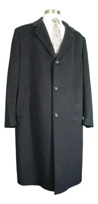 Abrigo John W Nordstrom Para Hombres Negro Lana Cashmere Pecho 48L Foto 1 de 4