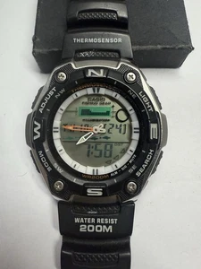 CASIO Thermosensor AQW-101 Fishing Tide Analog/Digital Watch New Batteries Works - Picture 1 of 20