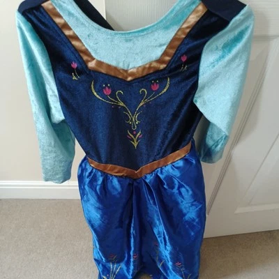 Disney Anna Frozen Fancy Dress Girls Costume Dress Up 7-8 Years — 第 1/4 张图片
