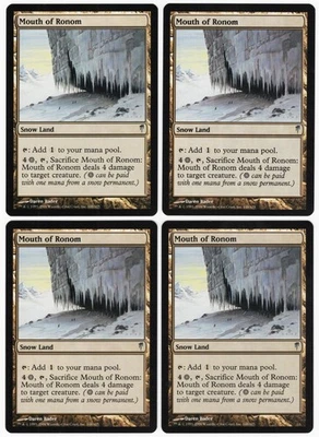 Mouth of Ronom x4 4x 2006 Coldsnap PLAYSET Colorless Unc Snow Land MTG NM AZ1 - Image 1 of 2