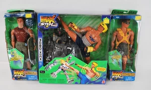 Max Steel Robo-Kick Mattel Motorized Figure + Mountain Climb + Skateboarding LOT - Picture 1 of 4