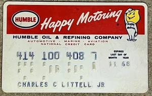 Vintage 1968 HUMBLE Oil & Refining Co Tankstelle Kreditkarte Retro Werbung - Bild 1 von 4