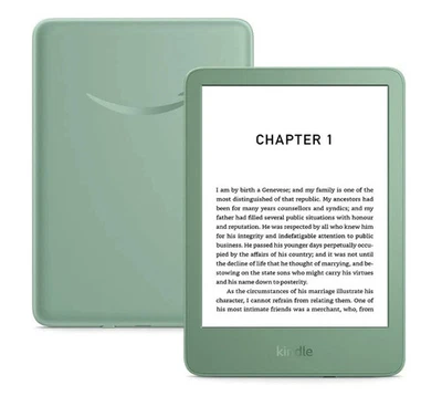 Amazon Kindle (newest 11th gen) 16GB Lightest most compact Kindle Green No Ads - Image 1 of 4