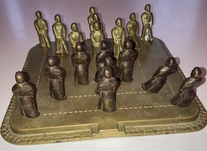 Vintage Nine Men’s Morris Game. Complete. Brass Board/Pieces. RARE!!! - Picture 1 of 11
