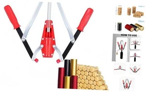 Manual Wine Bottle Sealer Kit, 30 Count Wine Corks, Metall, Red, Cylindrical - Picture 1 of 7