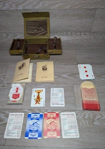 VINTAGE BRIDGE SET 1935 - 1 DECK SEALED  DECKS OF CARDS SCORECARDS BOX WEAR READ - Picture 1 of 24