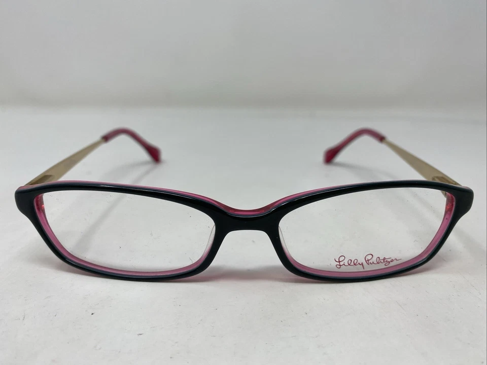 Marco de gafas de borde completo negro/rosa Lilly Pulitzer Makena BK 52-16-140 VE37 Foto 1 de 4